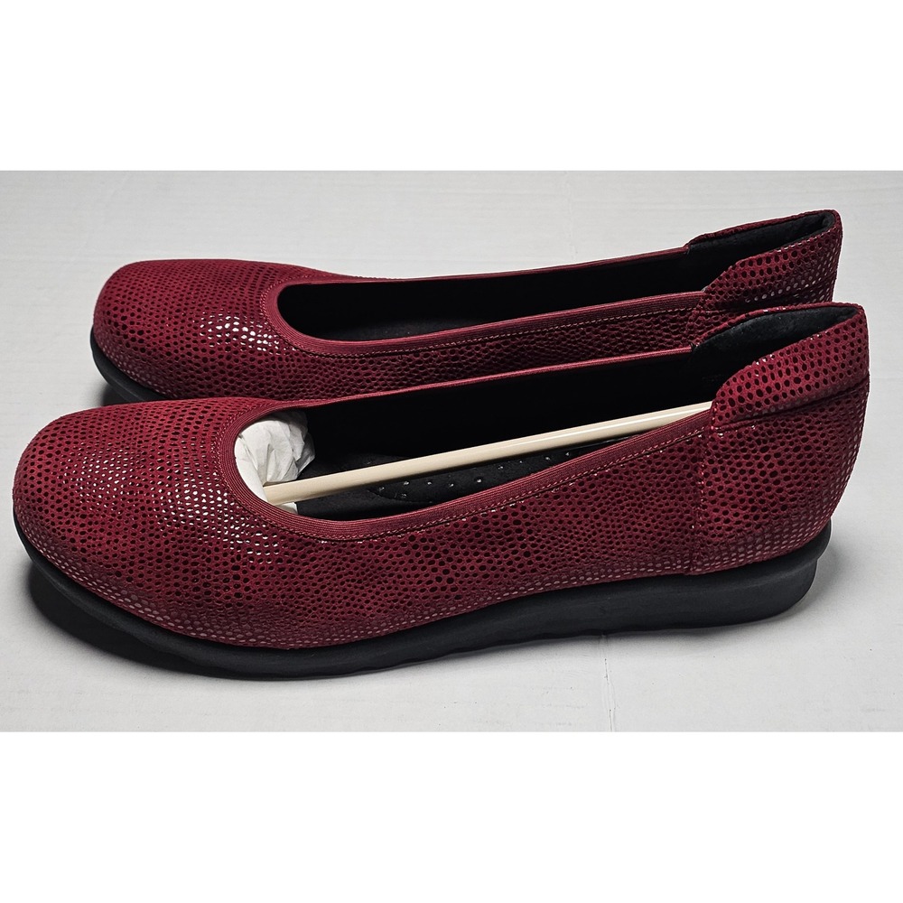 Vaneli Sport Donia Amaranto E Printed Leather Ballet Wedge Pumps Womens 10M NEW - Picture 2 of 15